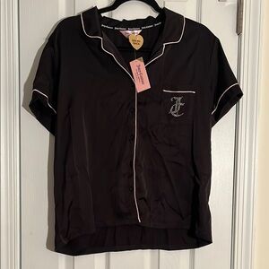 Juicy Couture Black Satin Pajama Top